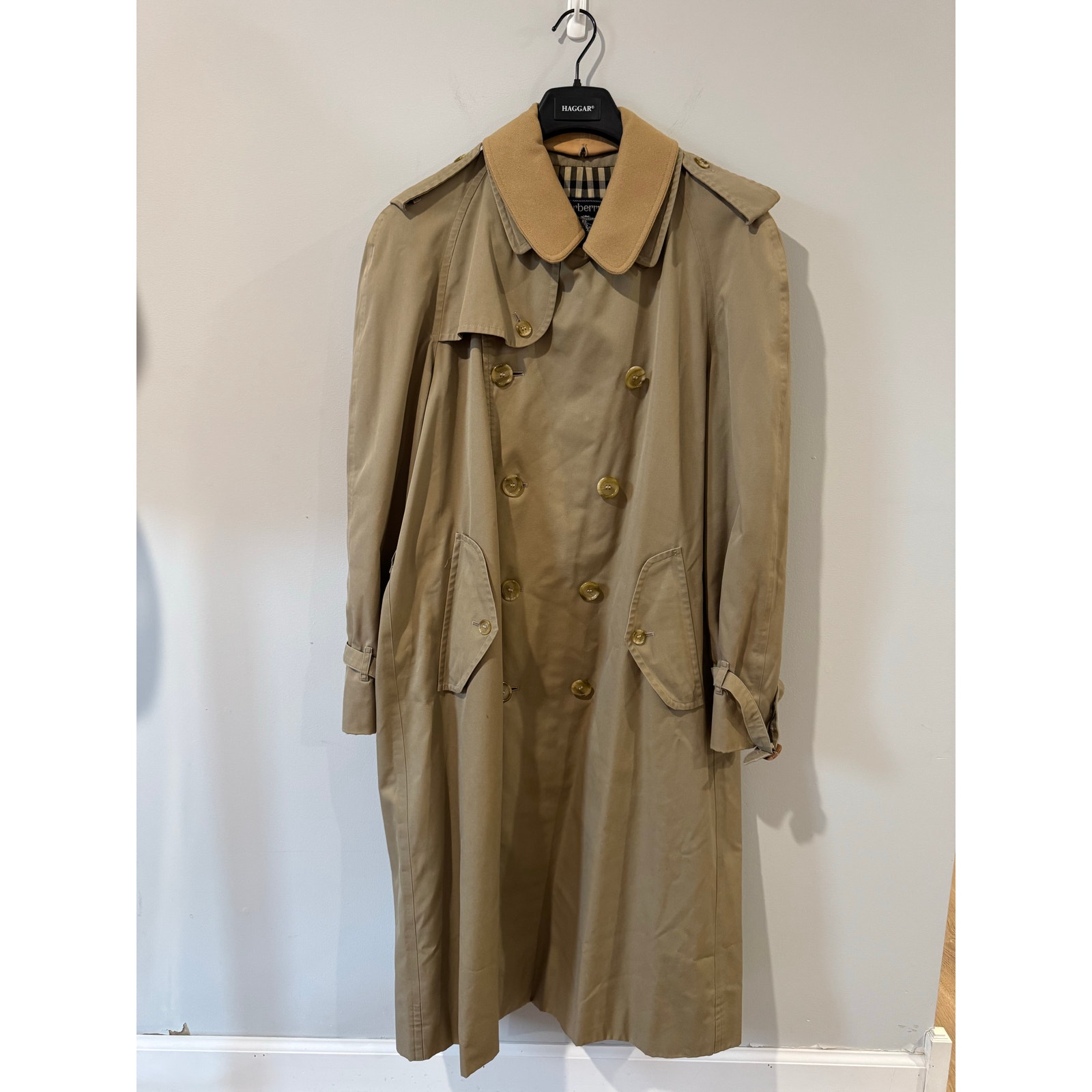 Vintage Burberrys Trench Coat Nova Check Detachable Wool Collar 80s 90s - Read